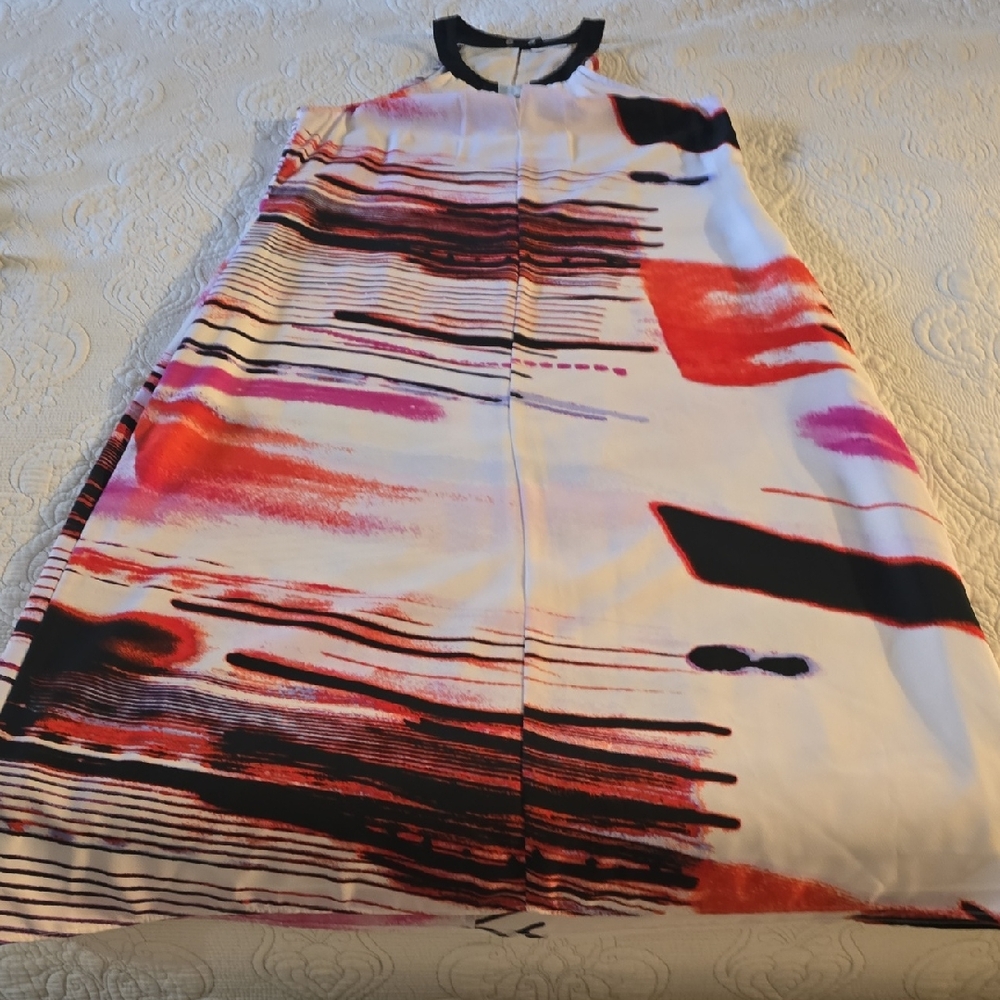 DKNYC Vibrant Abstract Midi  Dress, Sz S, NWOT